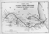 Map of first Mexican rail line between Veracruz and Mexico City. The creation of a railway network was the key to Mexico's rapid growth in the late nineteenth century - Economic History of Mexico