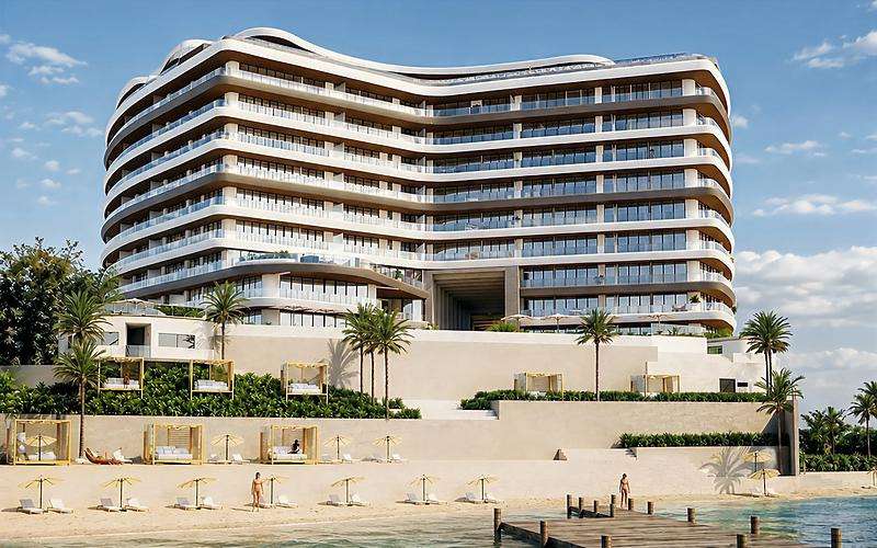 Crystal Cove condominium construction progress on El Tizate Beach in La Cruz de Huanacaxtle, July 2026