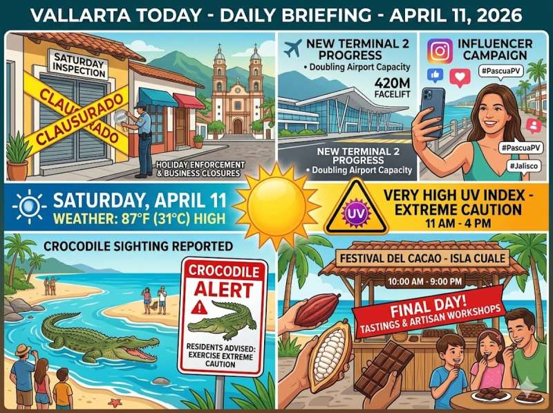 Puerto Vallarta Easter holiday public information poster