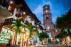 Pedestrians and businesses in Puerto Vallarta's historic center
