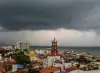 Storm clouds and lightning over central Puerto Vallarta and Banderas Bay